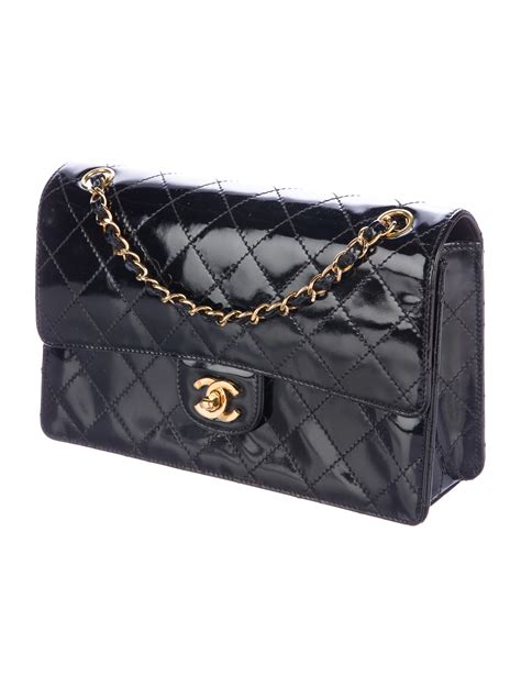 chanel patent single flap bag|Chanel vintage classic flap bag.